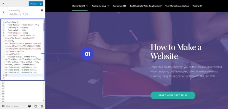 Add your CSS @font-face