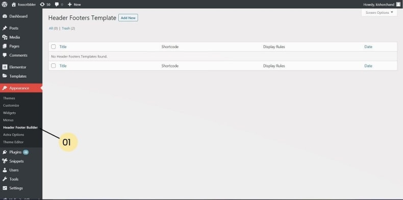 6 Free Plugins To Create Transparent Sticky Header In WordPress And Elementor 8 How to access Header and Footer Builder template