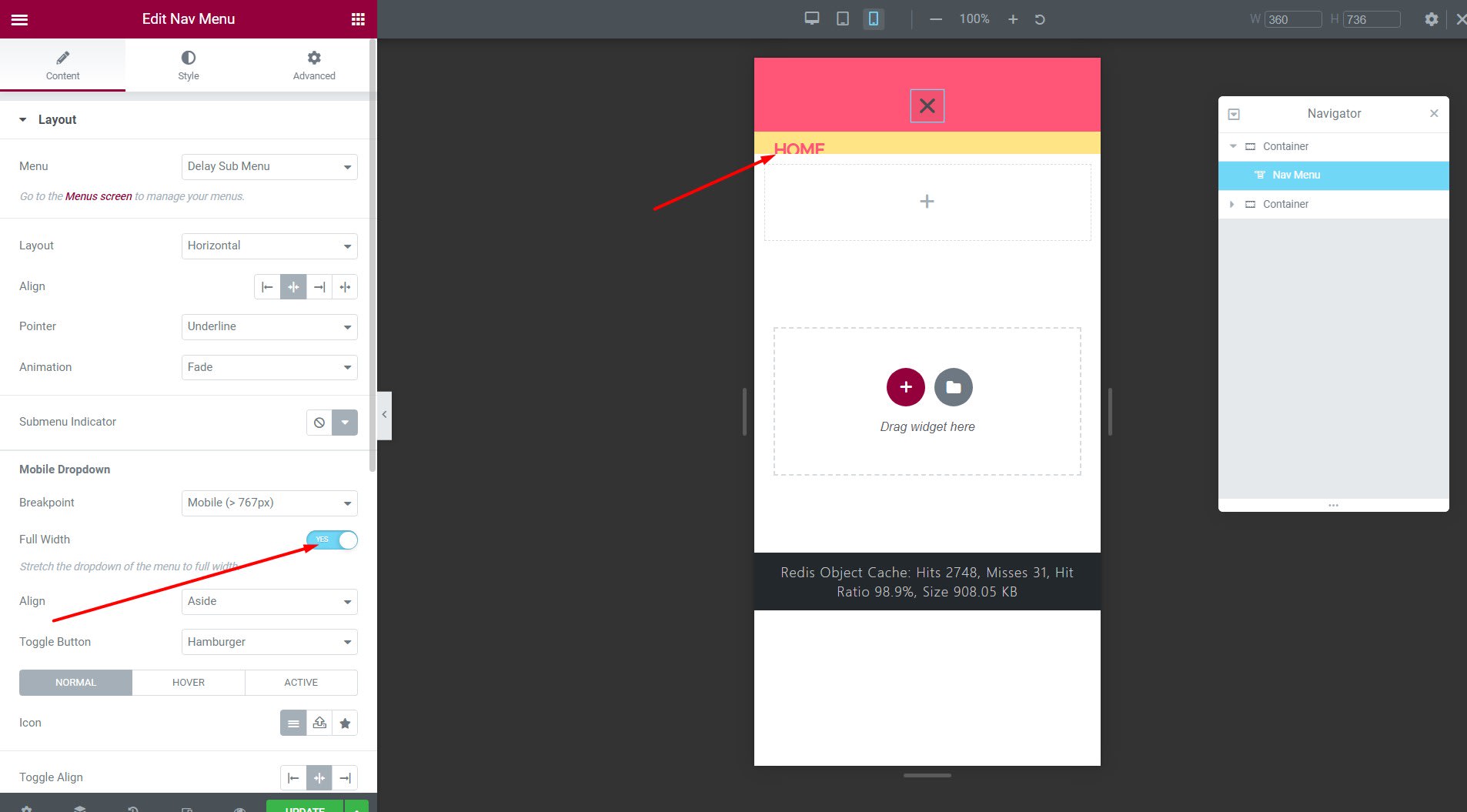 Css scroll on mobile