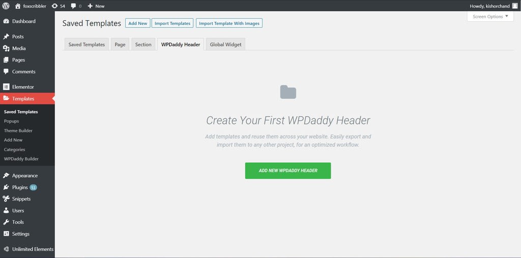 WPDaddy Header template