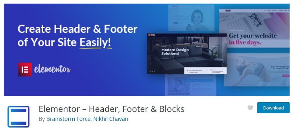 Elementor – Header, Footer & Blocks by Brainstorm Force