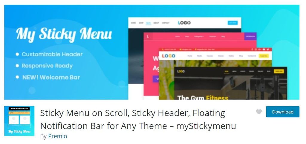 Sticky Menu on Scroll, Sticky Header, Floating Notification Bar for Any Theme – myStickymenu