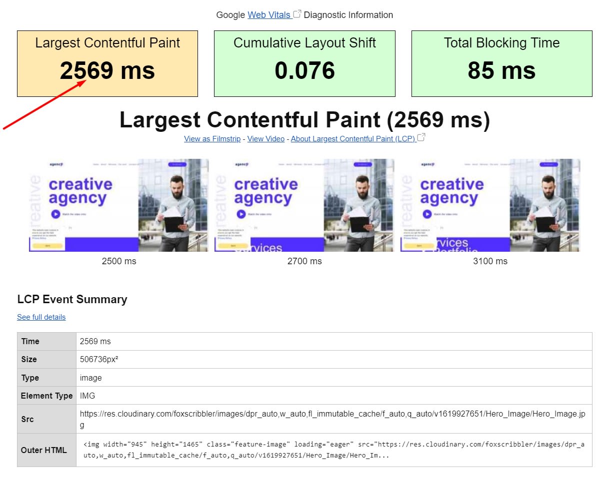 Improve LCP significantly with rel preload and loading eager attribute