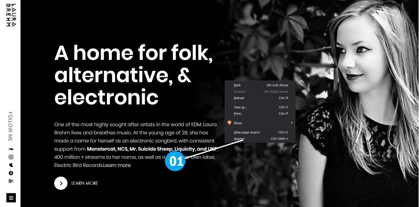 Right-click on any place and click the Inspect elements to open the elements panel