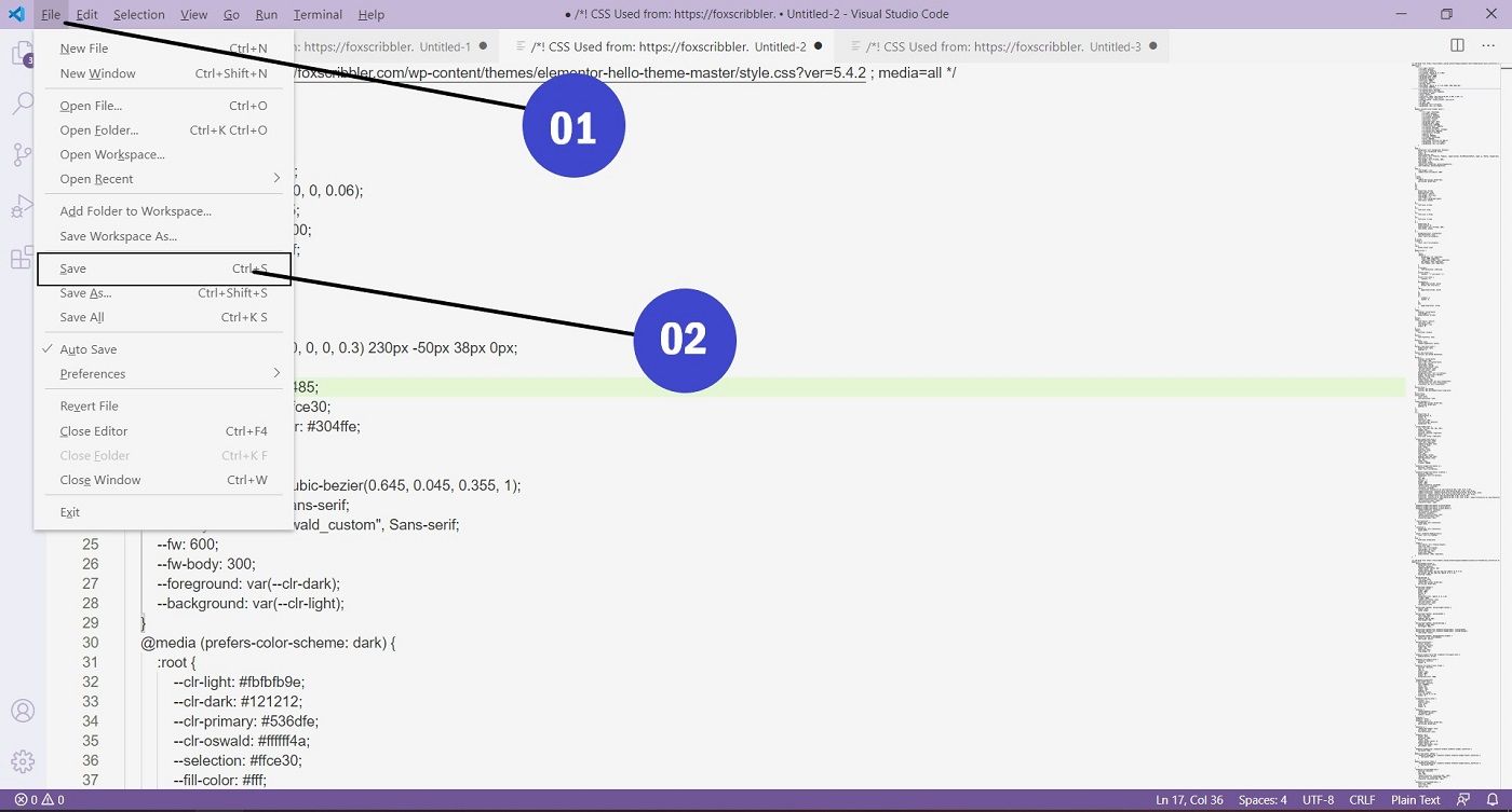 Choose your preferred Code editor and past the code and save it as .css file