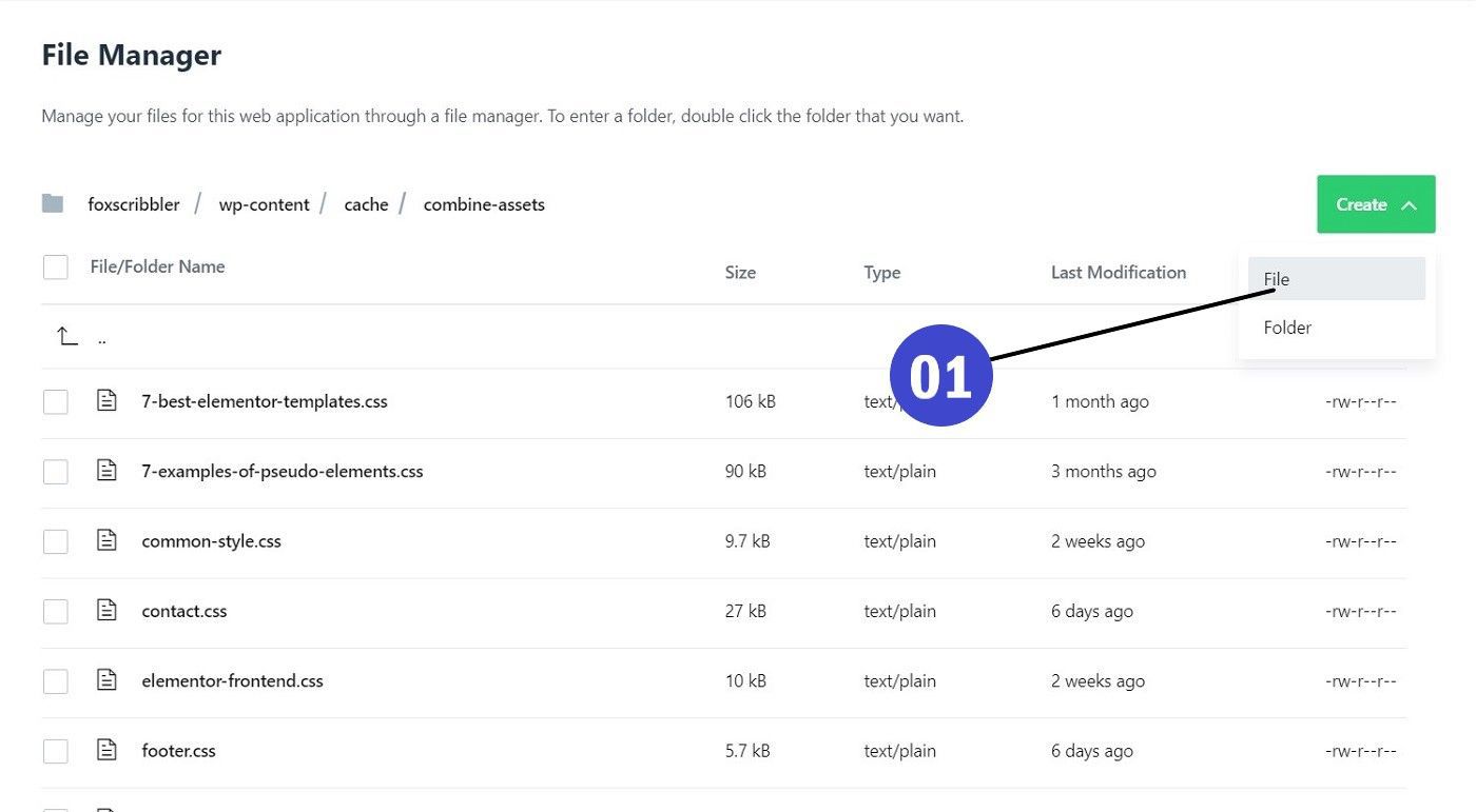 Create new file, we can later add our CSS