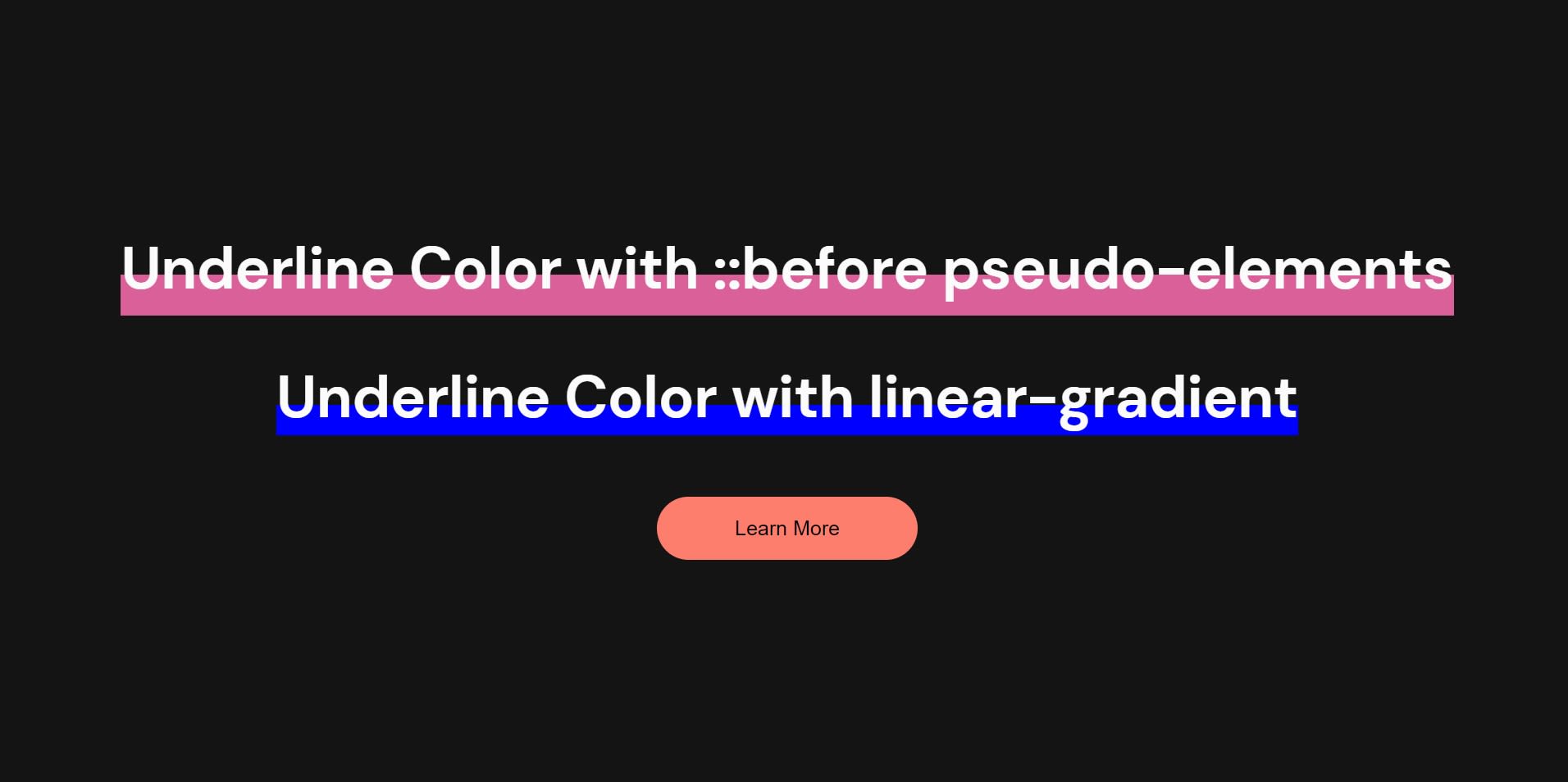 Partial Underline effects with linear gradient and before & after pseudo-elements