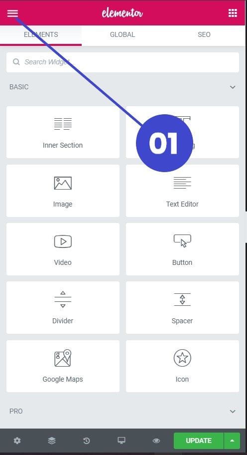 Click the Hamburger menu to open settings