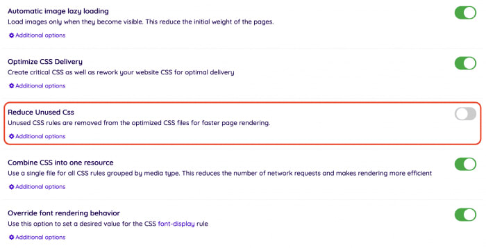 Unused CSS removal by NitroPack