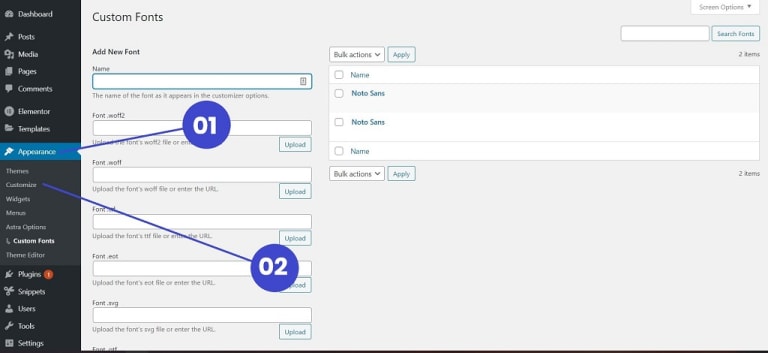 Theme customizer