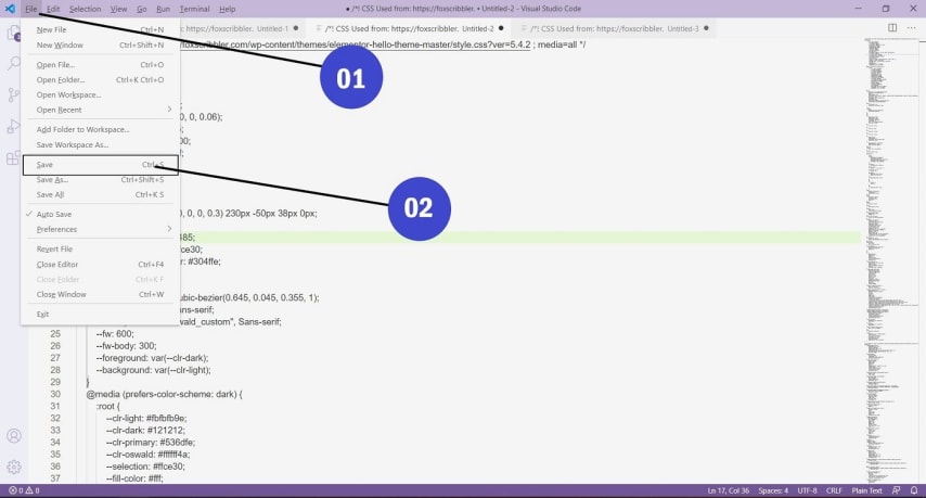 Remove unused CSS from Elementor website manually 23 Open code editor (here Visual Studio) and paste the code you generate from CSS used