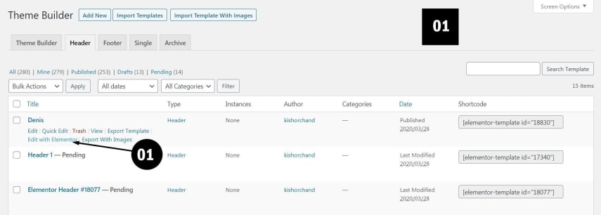 Elementor's page builder frequently asked questions (FAQs) 26 Theme builder -header tab