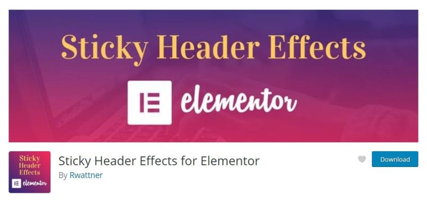Sticky header effects for Elementor by Rwattner