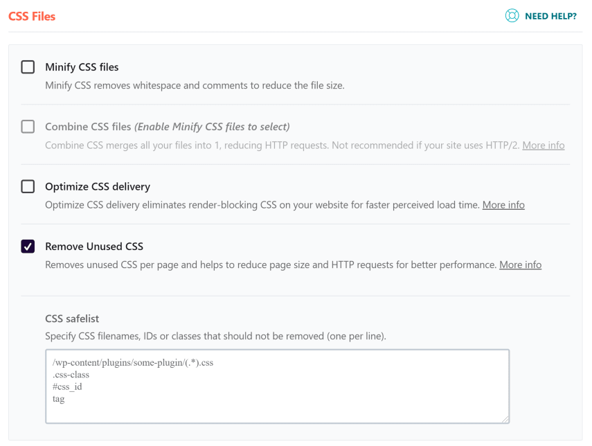 Unused CSS removal from WP Rocket