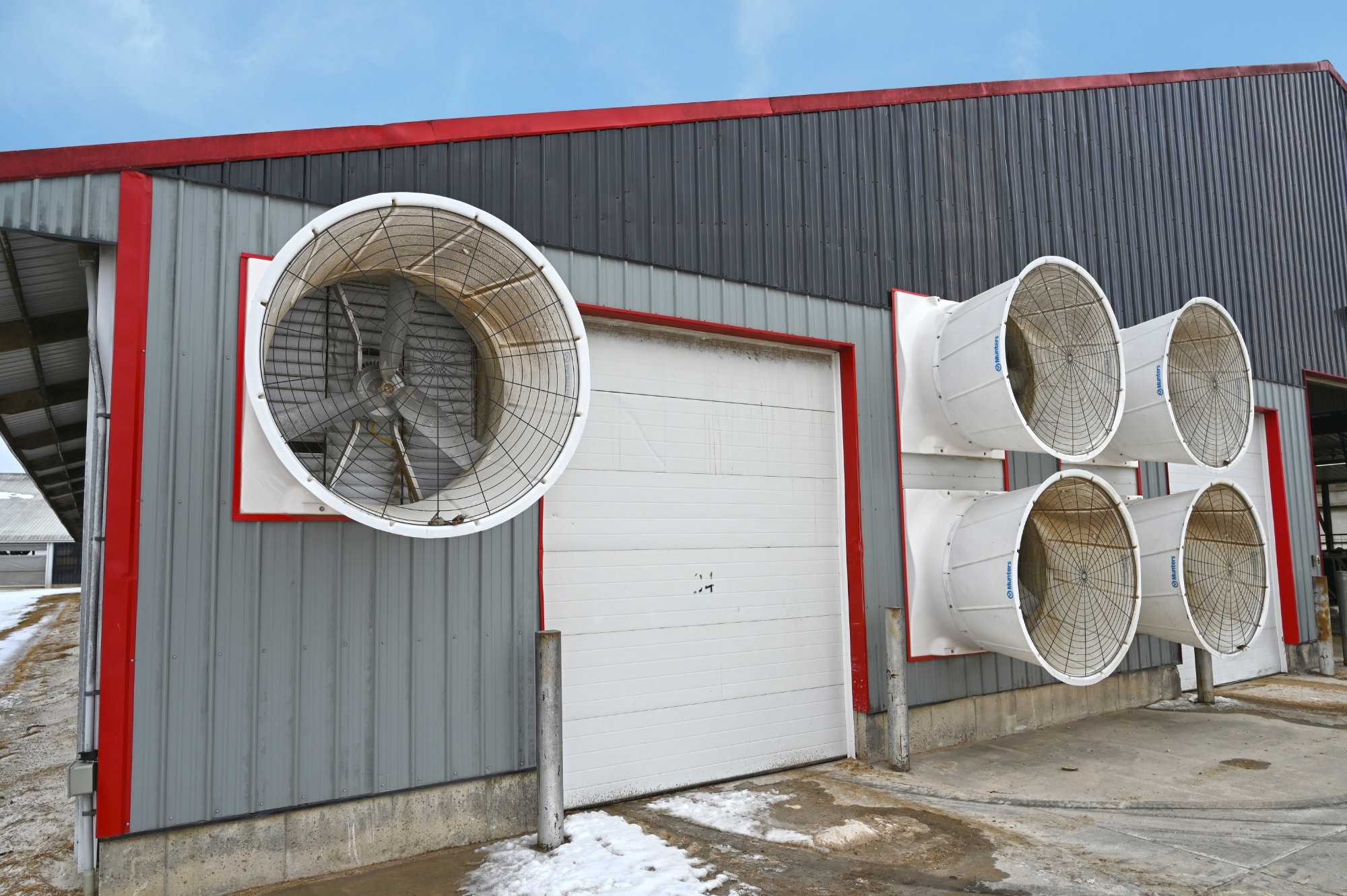 Close up of ventilation system for Plum Creek Dairy in Fox Lake, Wisconsin
