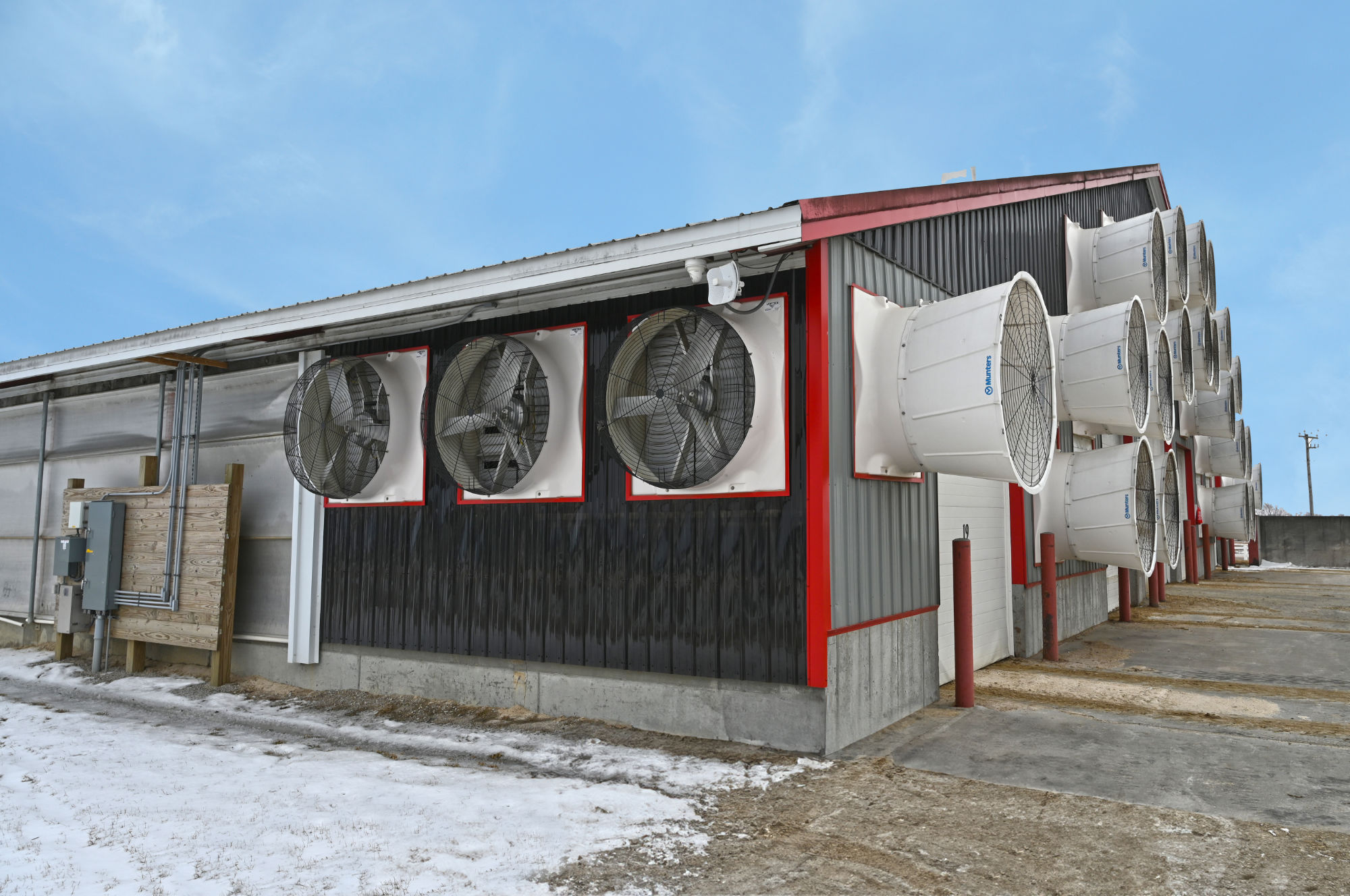 Exterior fan and ventilation system for Plum Creek Dairy in Fox Lake, Wisconsin