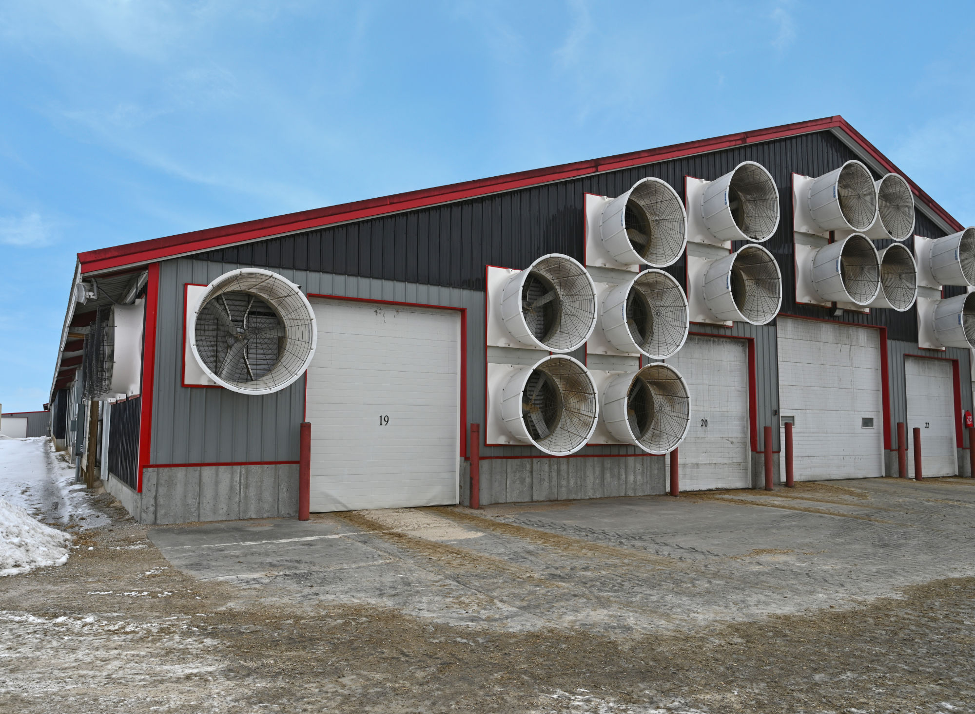 Close up of ventilation system for Plum Creek Dairy in Fox Lake, Wisconsin