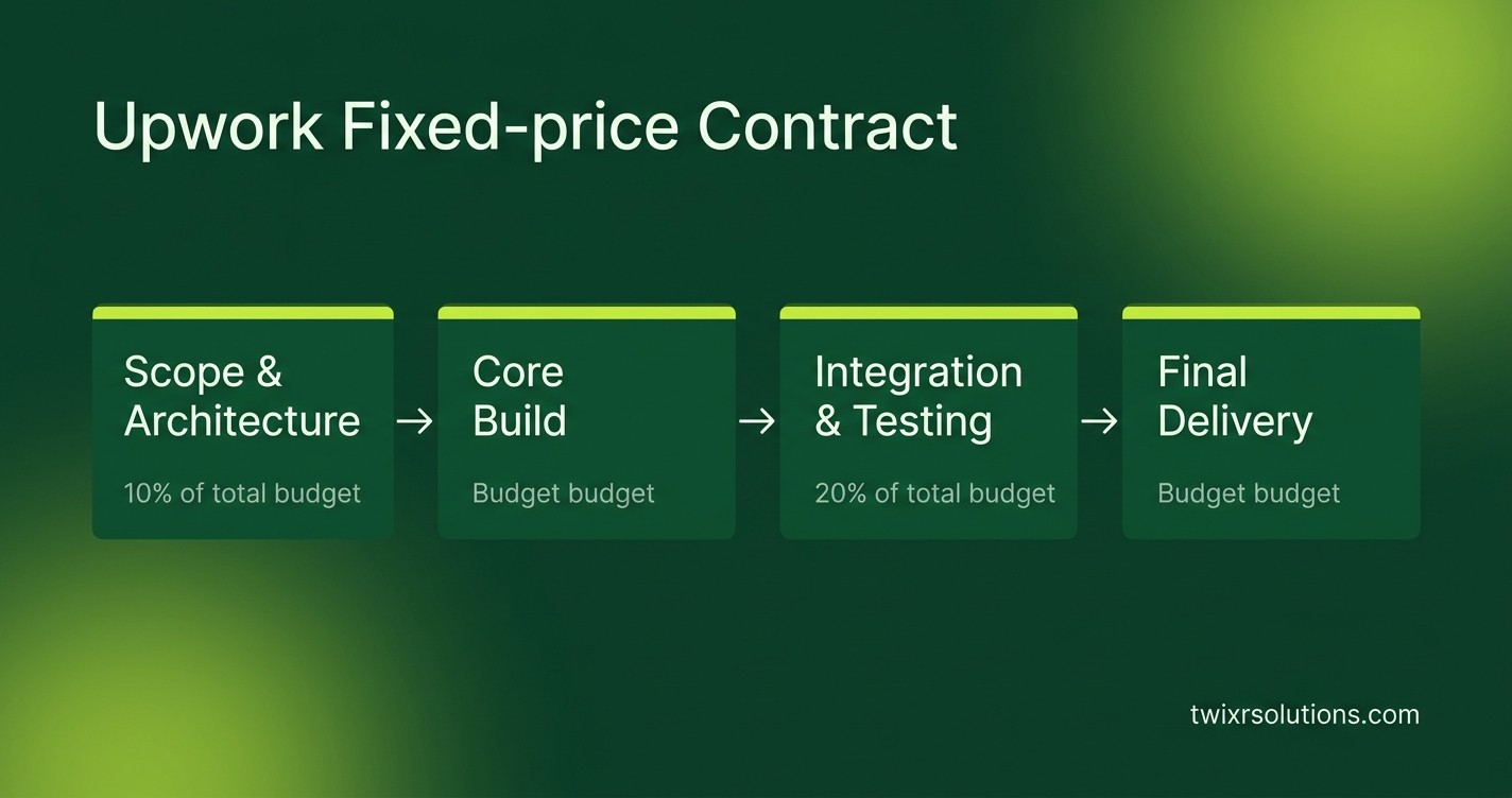 Upwork milestone structure for fixed-price contracts