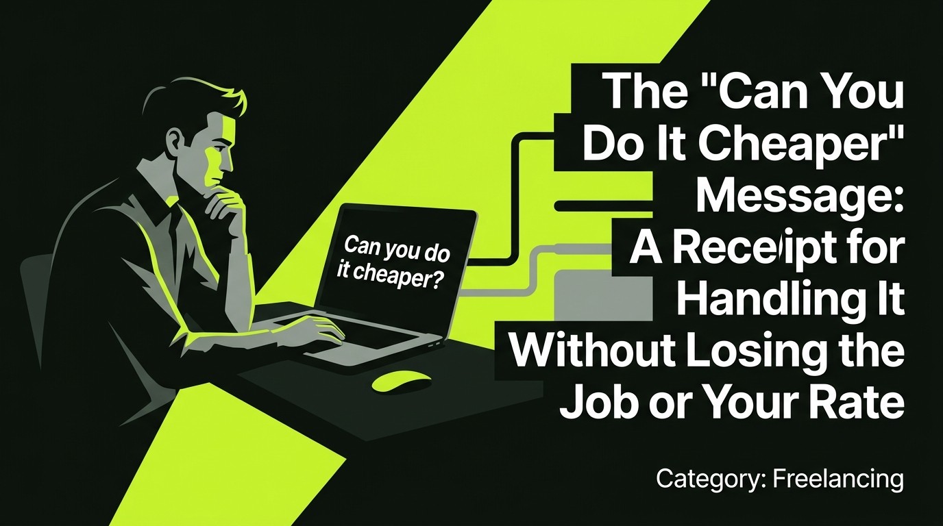 Cover image for The "Can You Do It Cheaper" Message: A Receipt for Handling It Without Losing the Job or Your Rate
