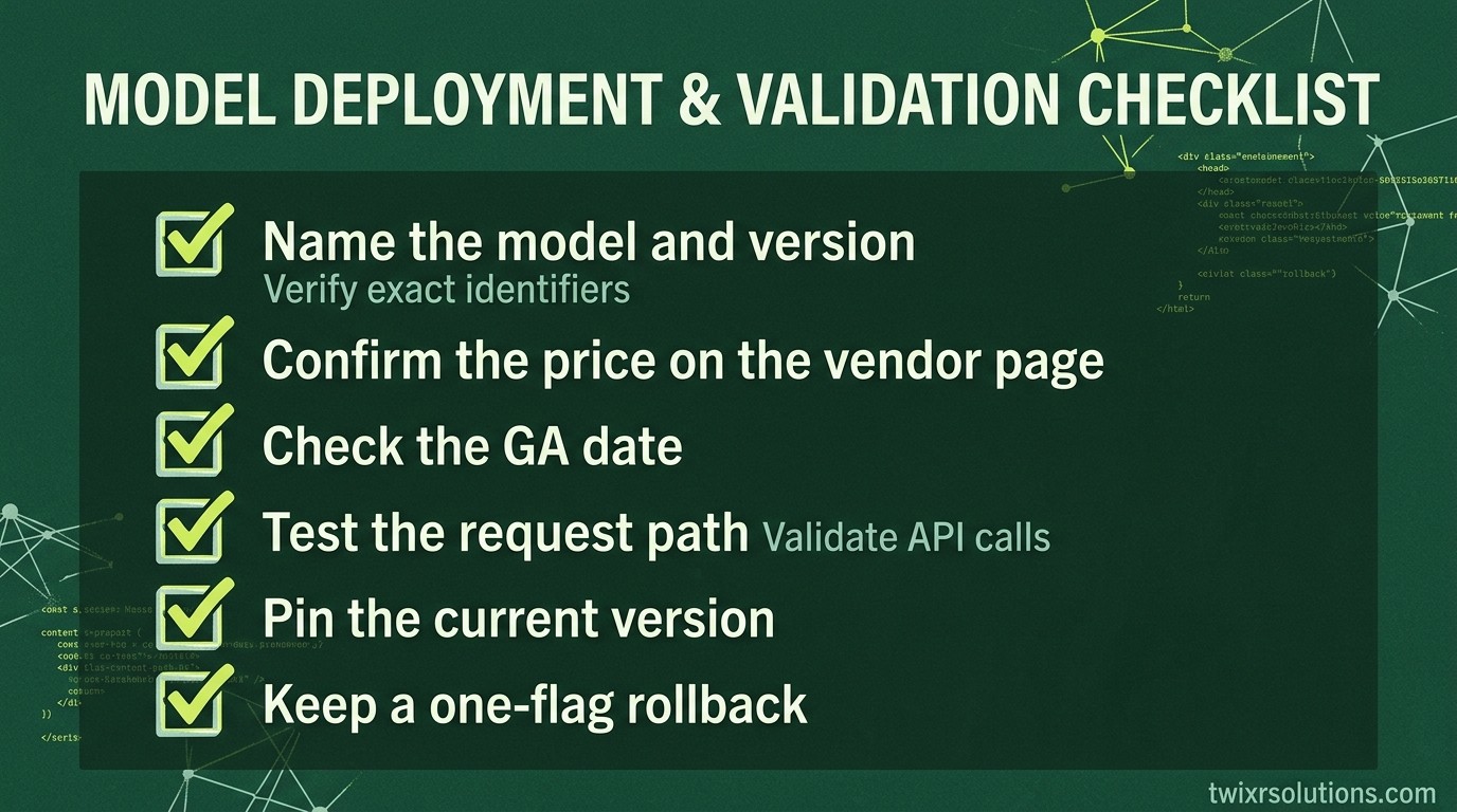 Checklist for vetting an AI launch before it touches a release