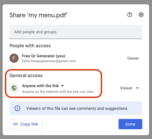 get google drive public link
