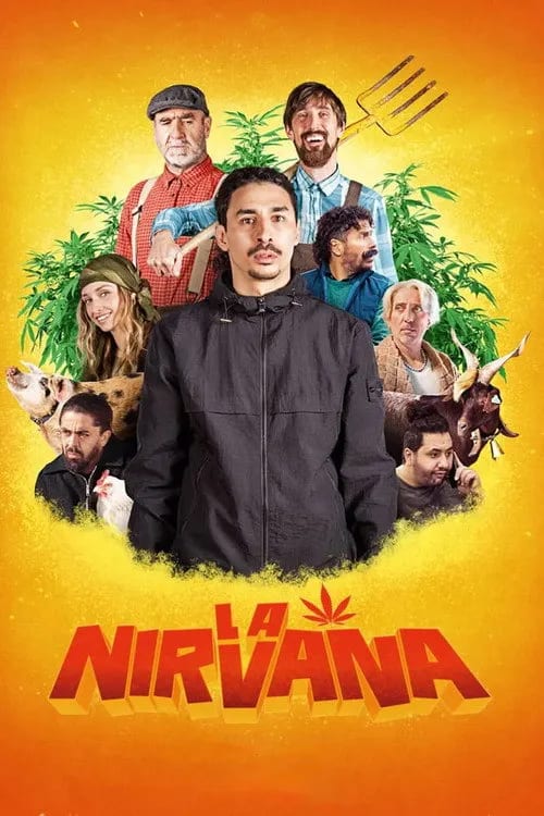 La Nirvana 2026 movie poster featuring the cast members in a comedic setting.