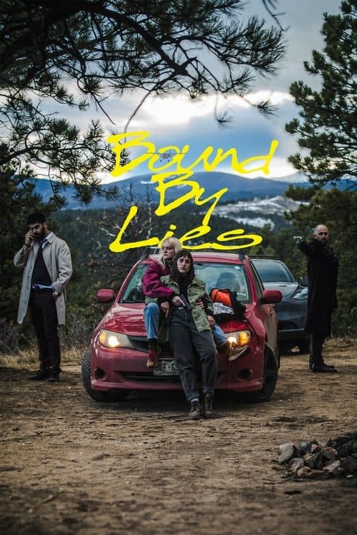Movie poster for Bound By Lies (2026) featuring the main cast in a crime thriller setting.