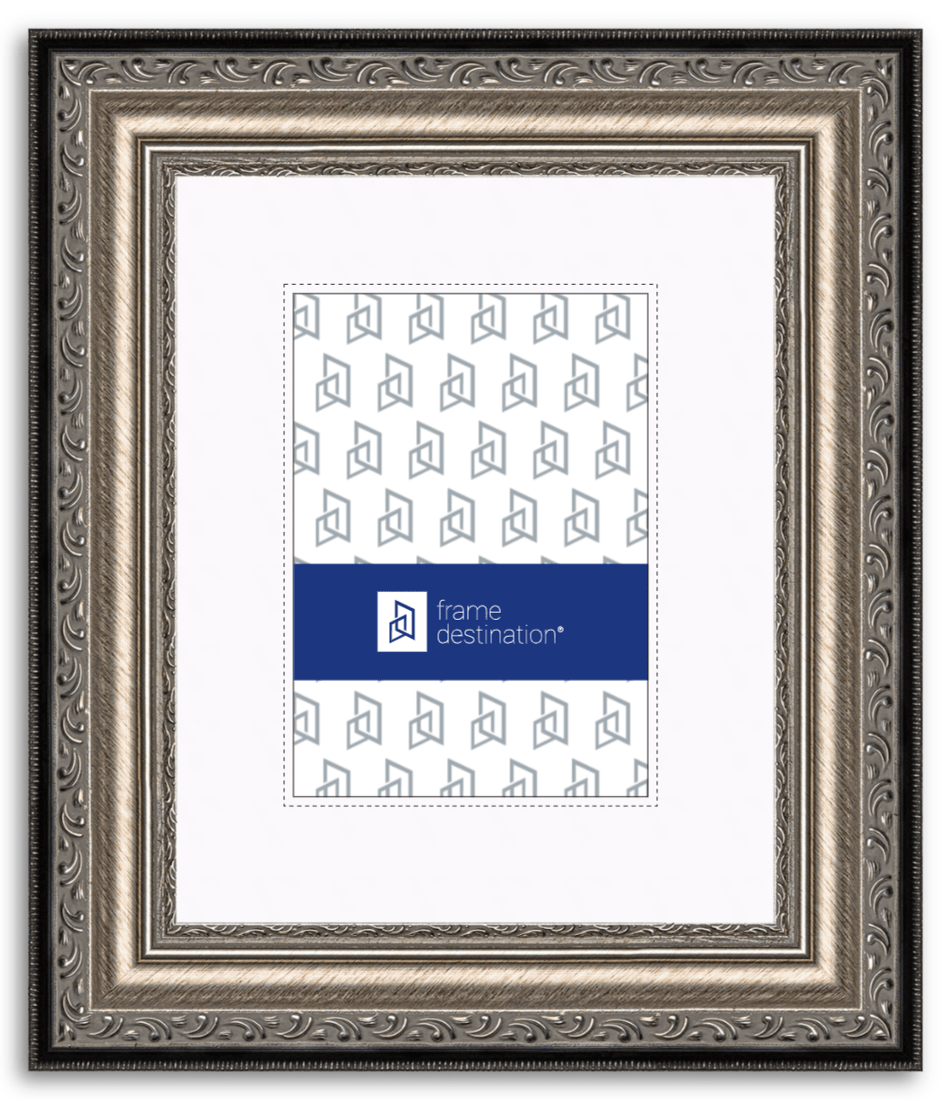 ornate-silver-wood-picture-frame-with-mat-p200-frame-destination