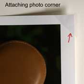 how to use photo corner to mount
                    photo in picture frame