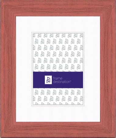Rustic Picture Frame in Distressed Wood with White Mat P792