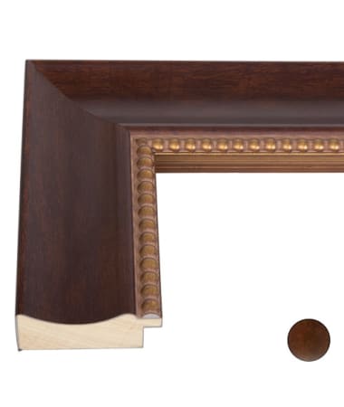 Concave Copper Beaded Wood Frame 300