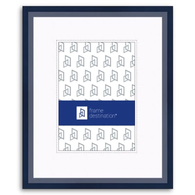 Blue Matted Angled Wood Picture Frame P435