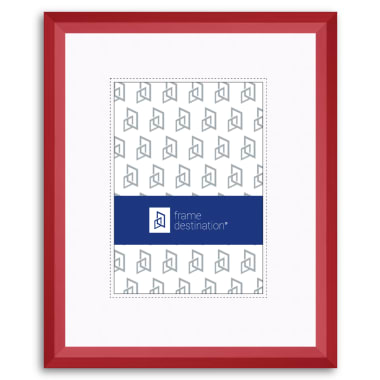 Red Angular Wood Matted Picture Frame P435