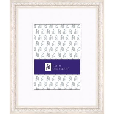 Ornate PIcture Frame With Antique Finish and White Mat P721