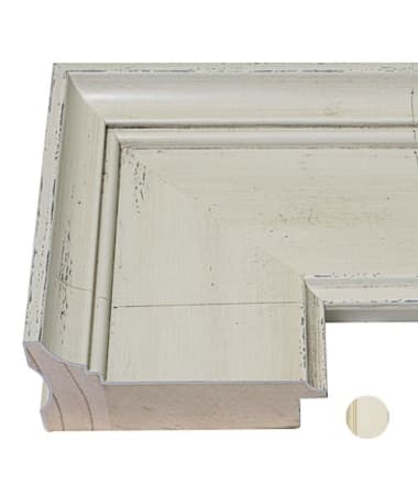 Wide Tiered Edge Off White Wood Frame 742