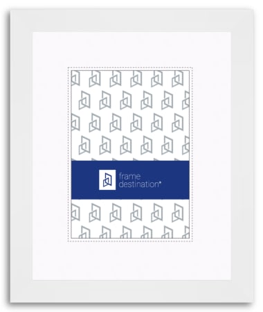 Tall Matte White Picture Frame in Metal with Mat P95
