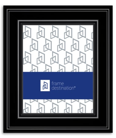 Black Picture Frame with Modern Curves and Real Wood P210