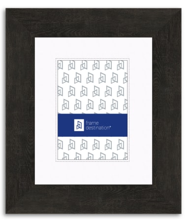 2 Inch Black Picture Frame with Woodgrain Finish and Mat P549