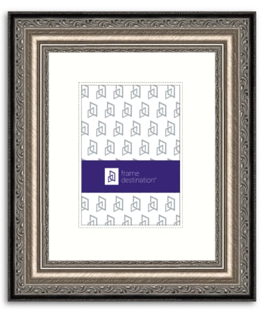 Archival Ornate Frame in Silver with Museum Glass 8Ply Mat P200
