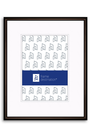 Round Top Frosted Walnut Nielsen Metal Picture Frame with Mat P15