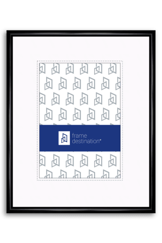 Round Top Glossy Black Nielsen Metal Picture Frame with Mat P15