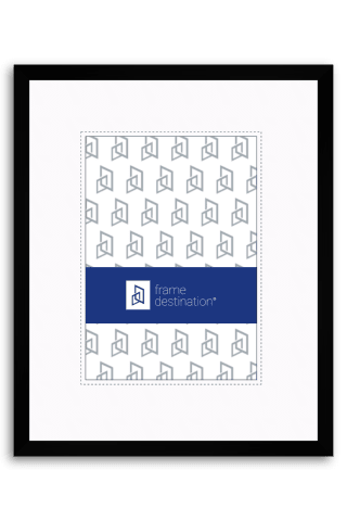 Nielsen P117 Metal Picture Frame in Matte Black with White Mat