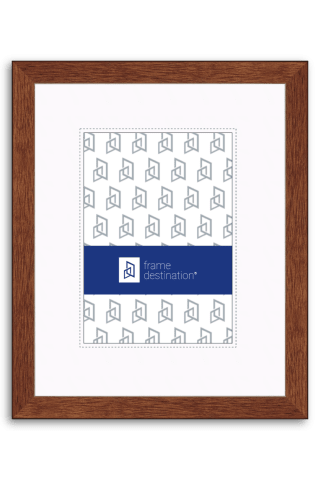 Classic Walnut Stain Wood Veneer Frame with Mat P502A