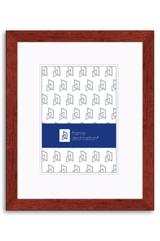 Classic Burgundy Stain Wood Veneer Frame with Mat P502A