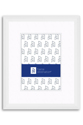 Matted Angular White Wood Picture Frame P435A