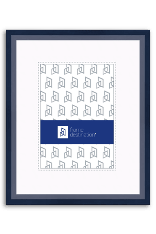 Matted Angular Blue Wood Picture Frame P435