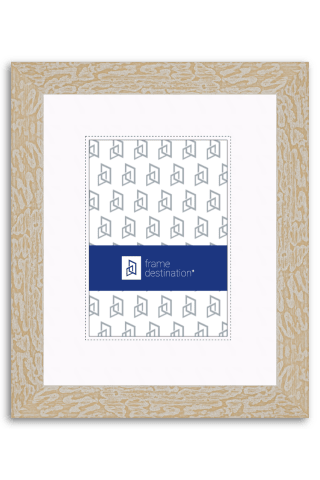 Rustic White Wood Picture Frame with Mat P531