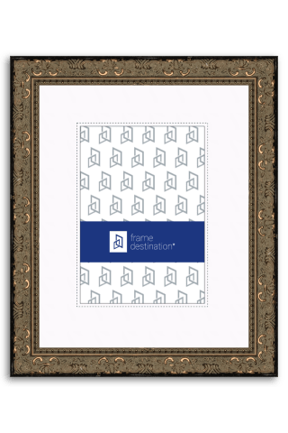 Ornate Bronze Wood Frame with Mat P573