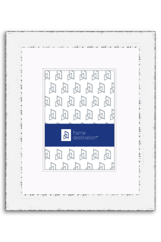 Eclectic Sloped White Matted Wood Frame P554