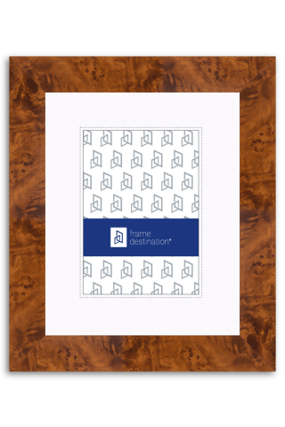 Brown Burled Wood Frame With Mat P311